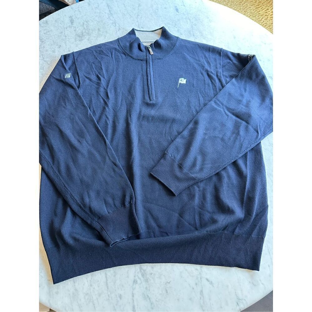 Peter Millar 100% merino wool quarter zip sweater xl